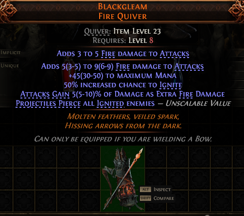 Blackgleam Fire Quiver#118560