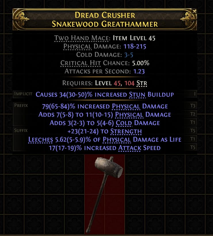 Dread Crusher Snakewood Greathammer#224102