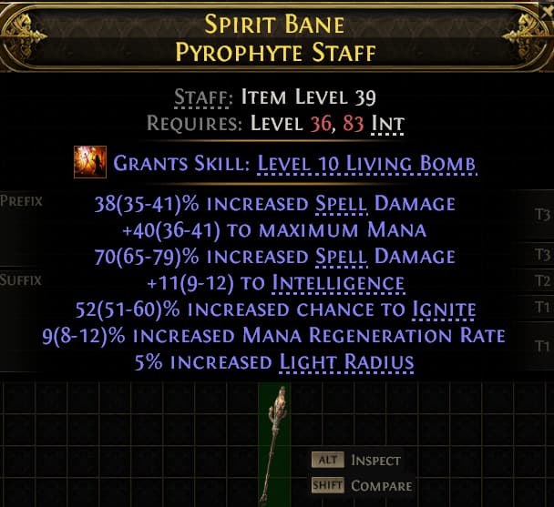 Spirit Bane Pyrophyte Staff#421157
