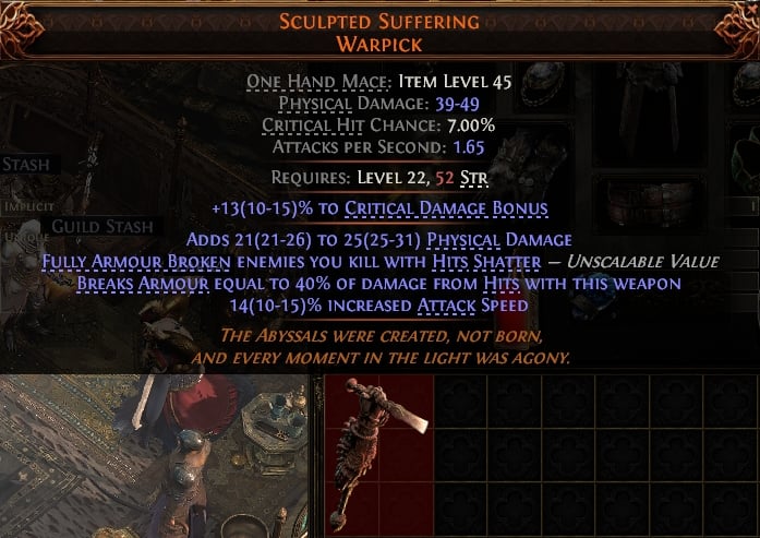 Sculpted Suffering Warpick#870539