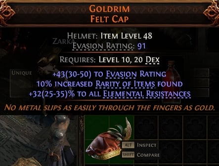 Goldrim Felt Cap#928495
