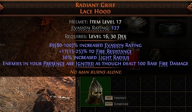 Radiant Grief Lace Hood#84837