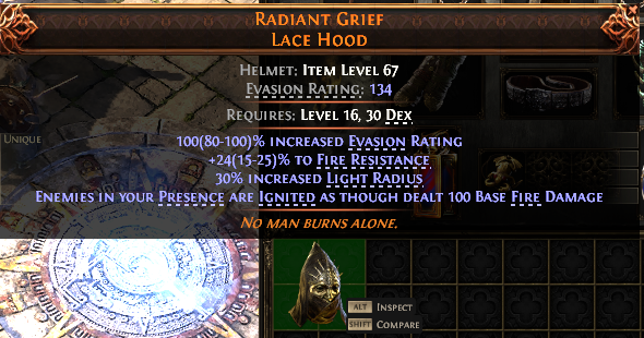 Radiant Grief Lace Hood#750422