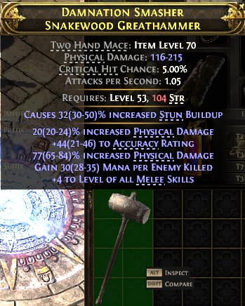 Damnation Smasher Snakewood Greathammer#943732