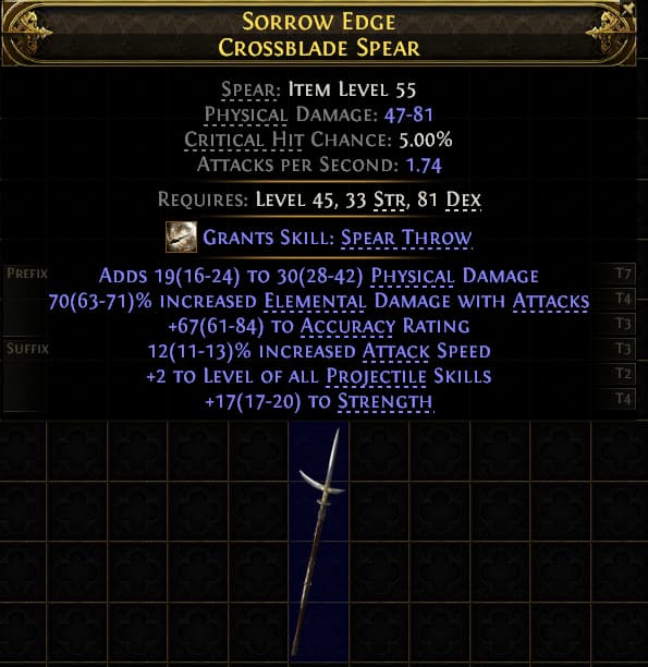 Sorrow Edge Crossblade Spear#997327