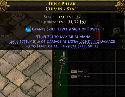 Dusk Pillar Chiming Staff#173382