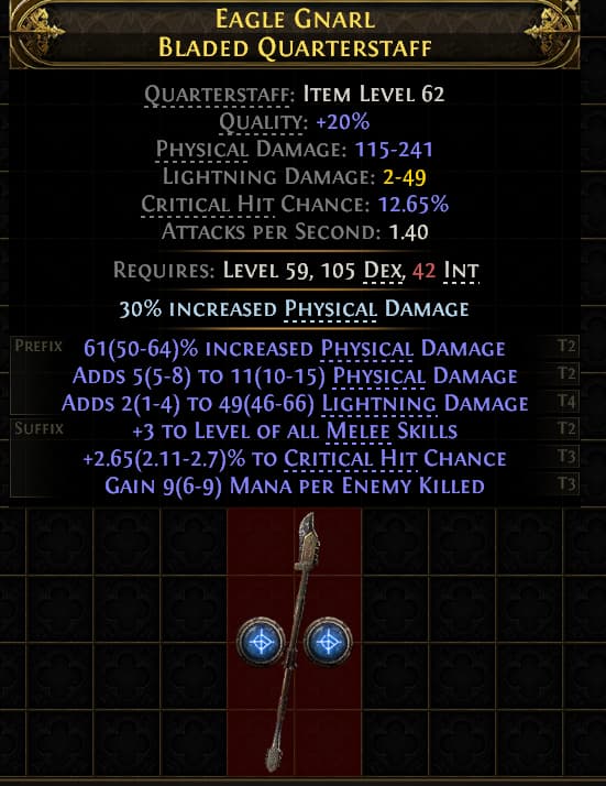 Eagle Gnarl Bladed Quarterstaff#795397
