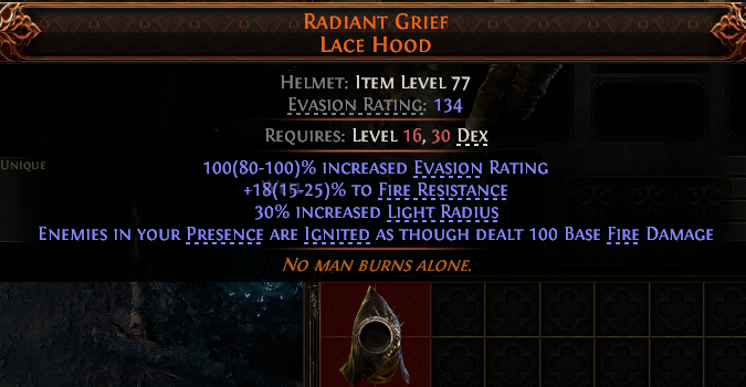 Radiant Grief Lace Hood#756126