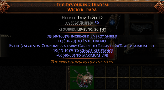 The Devouring Diadem Wicker Tiara#150149