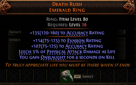 Death Rush Emerald Ring#86943