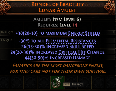 Rondel Of Fragility Lunar Amulet#46380
