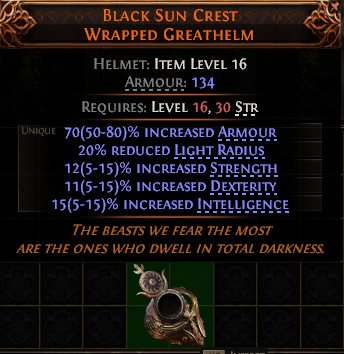 Black Sun Crest Wrapped Greathelm#358197
