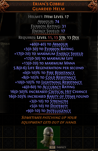 Erian'S Cobble Guarded Helm#376192