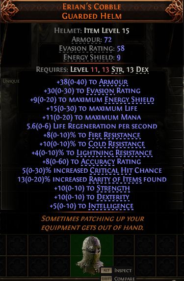 Erian'S Cobble Guarded Helm#210361