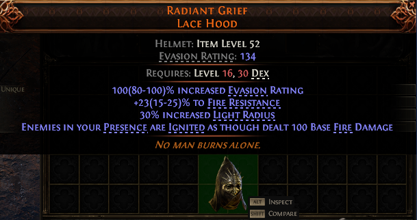 Radiant Grief Lace Hood#316562