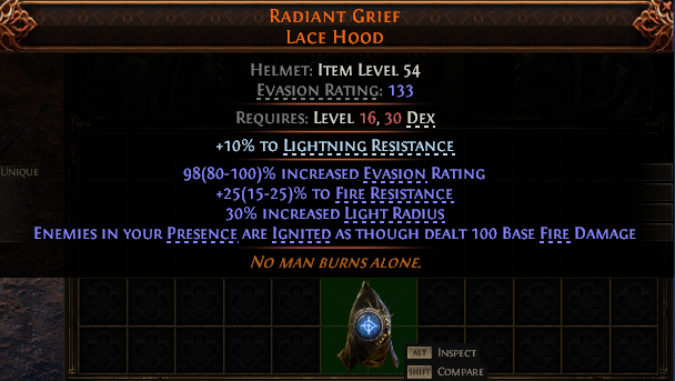 Radiant Grief Lace Hood#299348