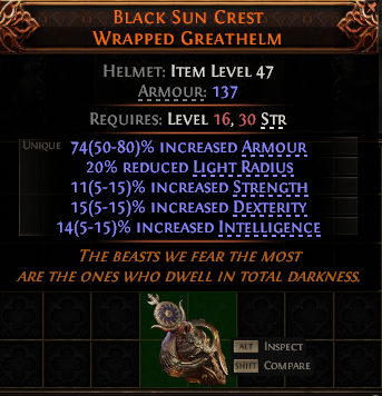 Black Sun Crest Wrapped Greathelm#786352