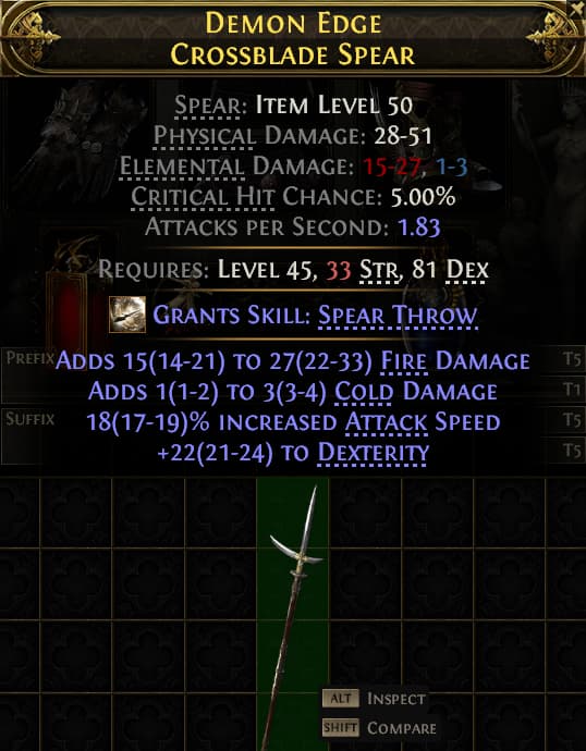 Demon Edge Crossblade Spear#713188
