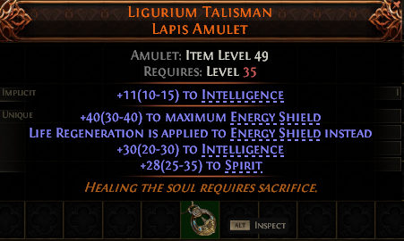Ligurium Talisman Lapis Amulet#85710