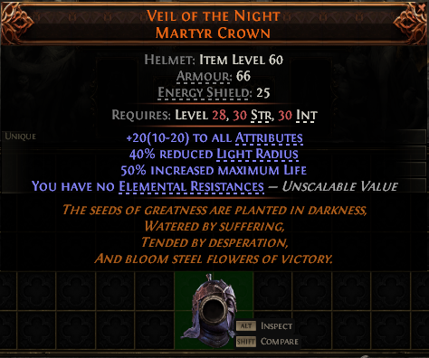 Veil Of The Night Martyr Crown#222905