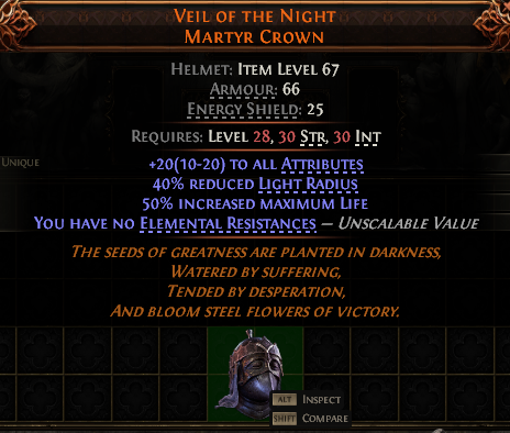 Veil Of The Night Martyr Crown#321647