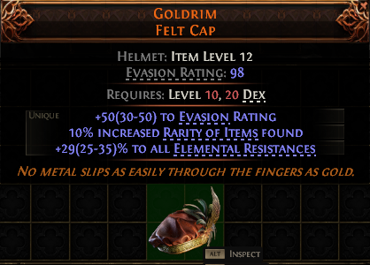 Goldrim Felt Cap#115571