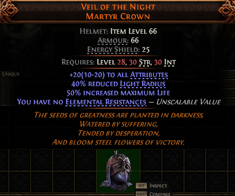 Veil Of The Night Martyr Crown#175027