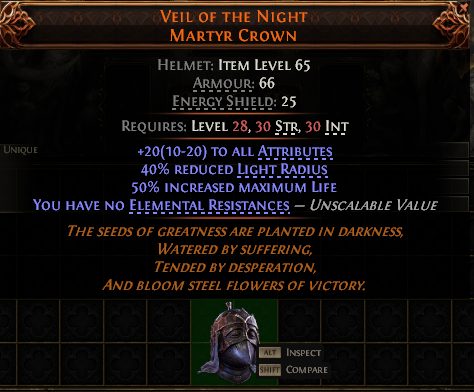 Veil Of The Night Martyr Crown#468727