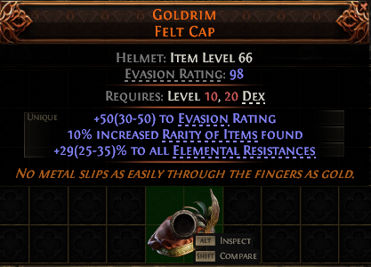 Goldrim Felt Cap#61058