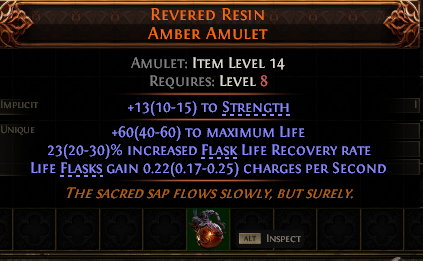 Revered Resin Amber Amulet#340665