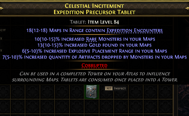Celestial Incitement Expedition Precursor Tablet#396086