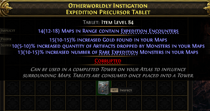 Otherworldly Instigation Expedition Precursor Tablet#910207