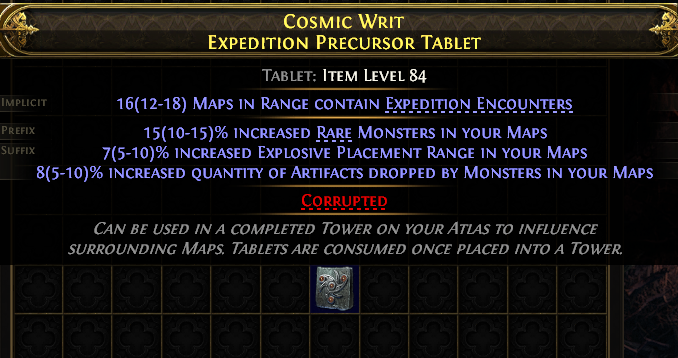 Cosmic Writ Expedition Precursor Tablet#597327