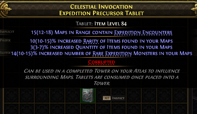 Celestial Invocation Expedition Precursor Tablet#543849