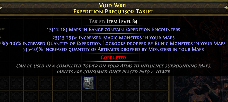 Void Writ Expedition Precursor Tablet#537386