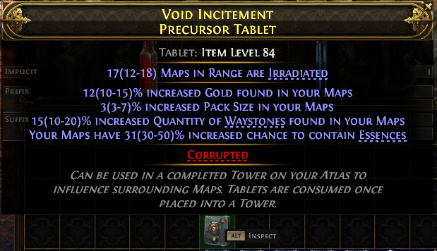 Void Incitement Precursor Tablet#269547