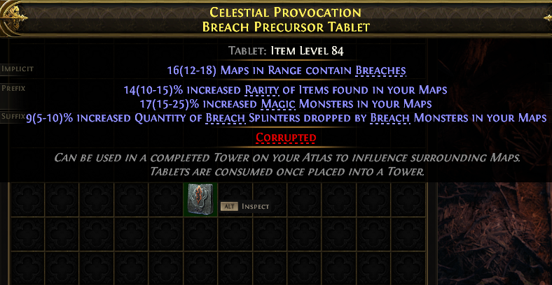 Celestial Provocation Breach Precursor Tablet#818462