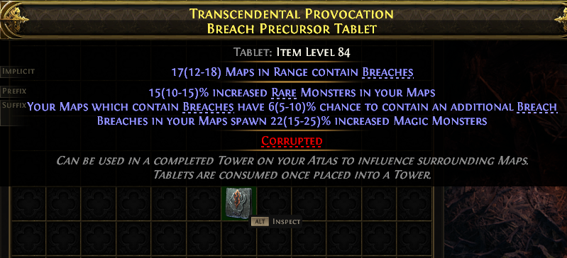 Transcendental Provocation Breach Precursor Tablet#300836