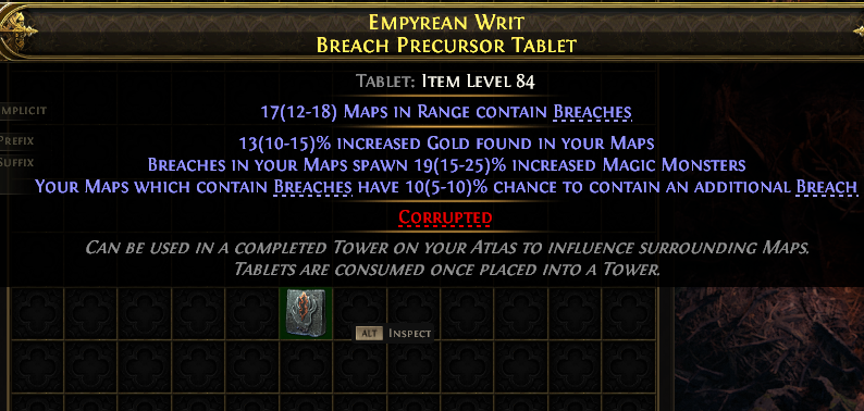Empyrean Writ Breach Precursor Tablet#128330