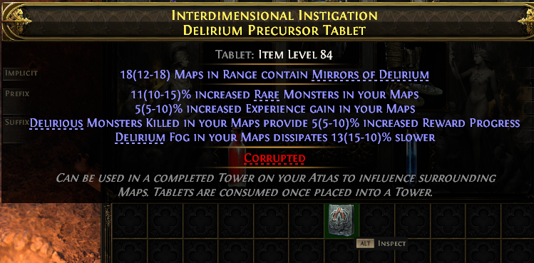 Interdimensional Instigation Delirium Precursor Tablet#484853