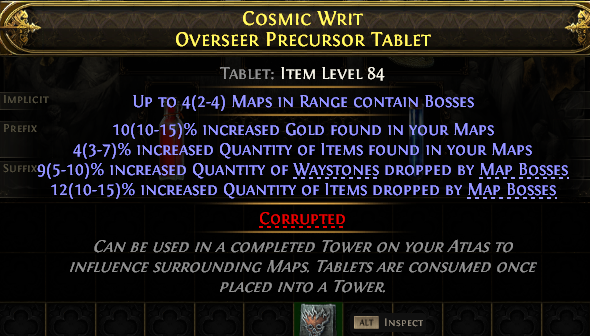 Cosmic Writ Overseer Precursor Tablet#303771