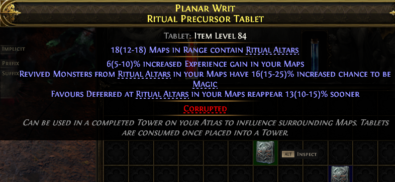 Planar Writ Ritual Precursor Tablet#983288