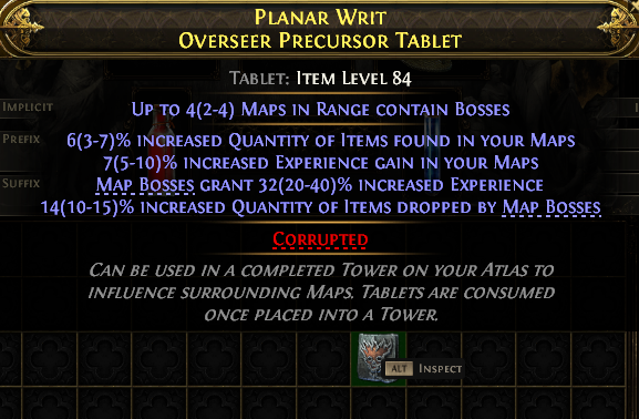 Planar Writ Overseer Precursor Tablet#582127