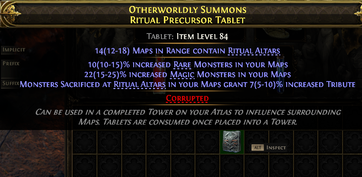 Otherworldly Summons Ritual Precursor Tablet#96390