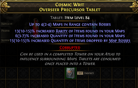 Cosmic Writ Overseer Precursor Tablet#590633