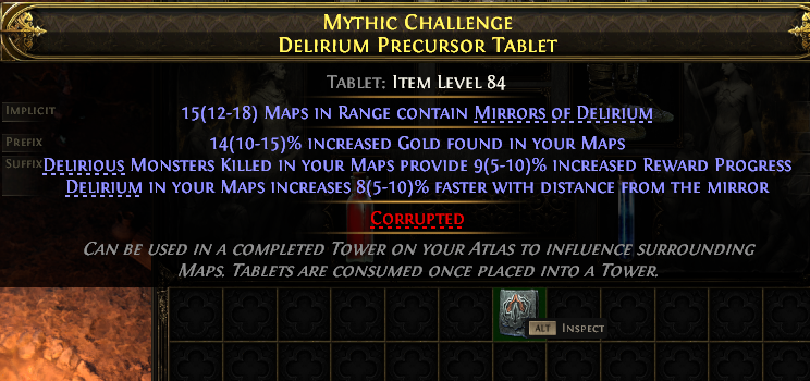 Mythic Challenge Delirium Precursor Tablet#631931