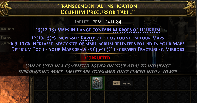 Transcendental Instigation Delirium Precursor Tablet#842749
