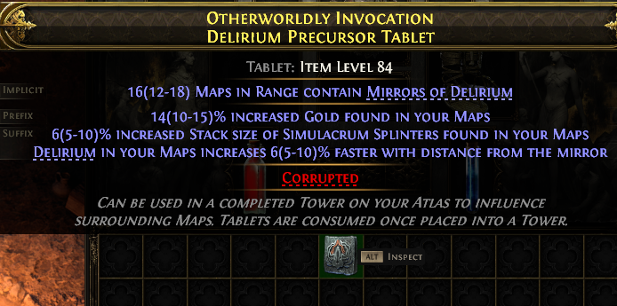 Otherworldly Invocation Delirium Precursor Tablet#591967