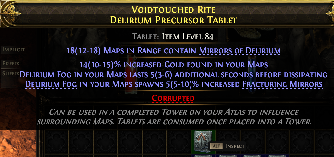 Voidtouched Rite Delirium Precursor Tablet#469320