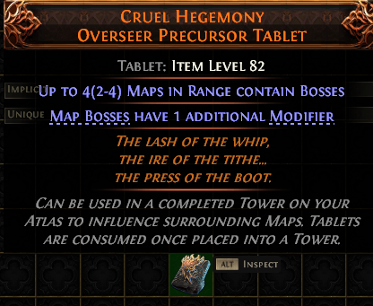 Cruel Hegemony Overseer Precursor Tablet#403828